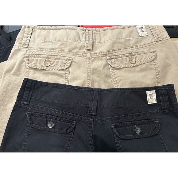 Levis Pants Women 10 Capris Cropped Cargo Pockets Tab Twill Olive Cotton - Picture 5 of 10